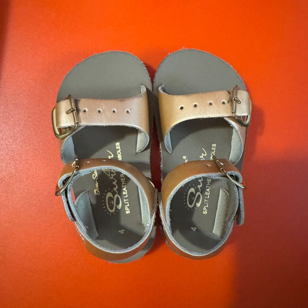 Saltwater Sandal by Hoy Rose Gold Baby Sandal